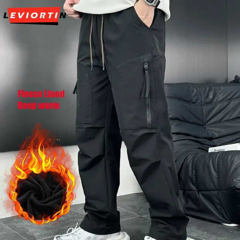 Mens workwear straight leg pants American style multi pocket loose wide leg outdoor sports umbrella pants W241009