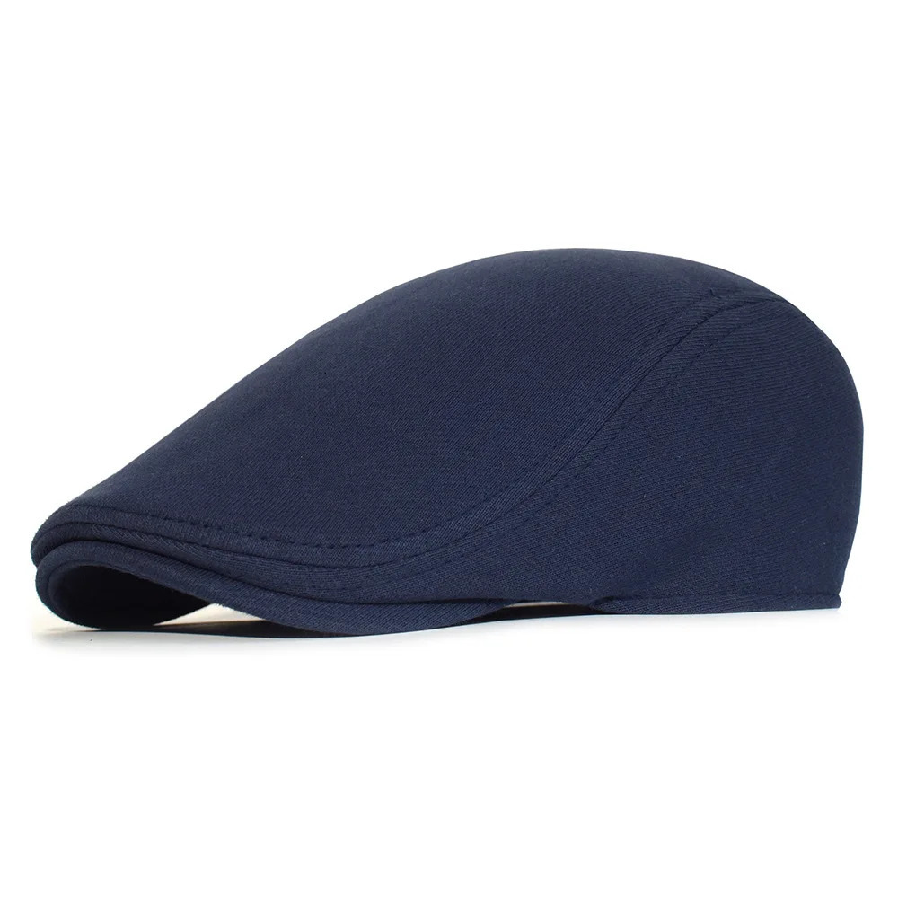 2024 Men berets Fashion Beret Cotton Solid Color Soft Top Casual Beanie Retro Literary Forward Cap Driver Hat Gift 240926