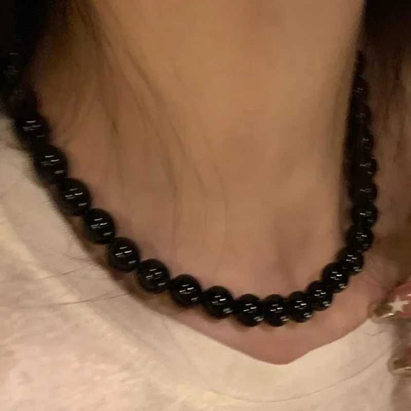 Vintage Strands Choker Necklace Black Pearls Necklace Simulated Pearl Choker Necklace Jewelry Gift Women Unique Clavicle ChainX241009