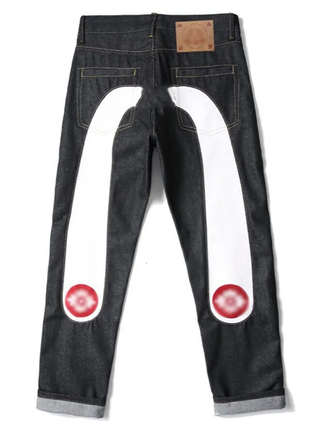 high quality fashionable designer jeans with straight line design retro street casual sports pants washed old jeans