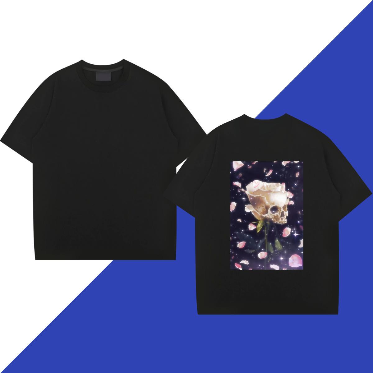 Loose Fit Man T Shirts 230g 100% Cotton skull Sports Casual Asian Size Breathable Short Sleeve Tshirt for Man Woman Designer Fashion Polos