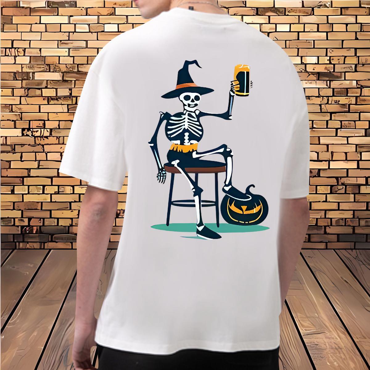 Comfortable Men T Shirts 230g 100% Cotton skull Hip Hop Anime Round Neck Short Sleeve Men Tshirts Fashion Tops Shirt