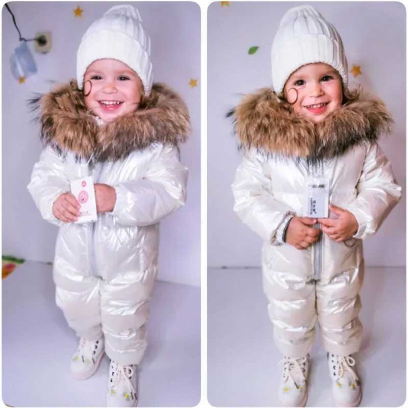 Down Coat Winter jumpsuit suitable for girls children thick ski suits boys ducks jackets toddlers baby snow jackets outerwear warm jackets H241010