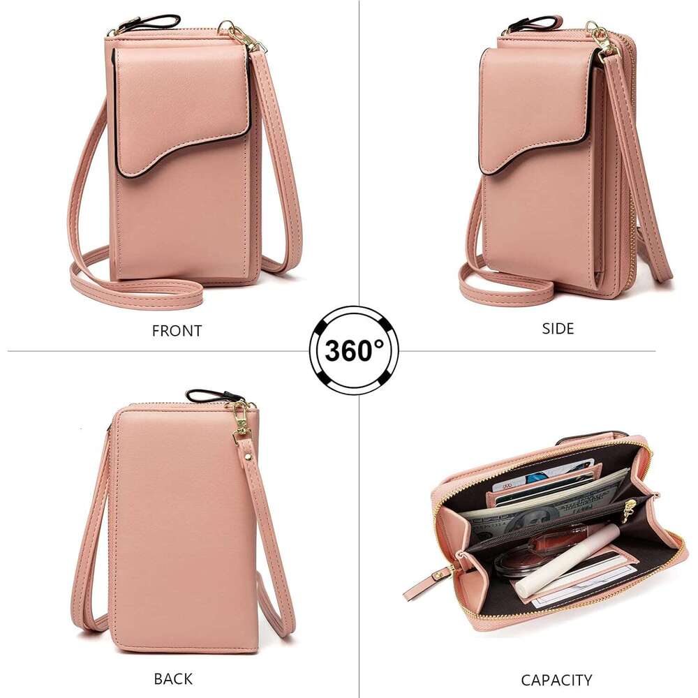 Small Leather Shoulder Bag, Bag CellPhone Wallet Purse Lightweight Crossbody Handbags for Women