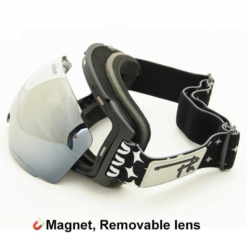 Magnetic ski goggles double-layer UV400 anti fog ski goggles sled goggles sled mens sled goggles CL241010