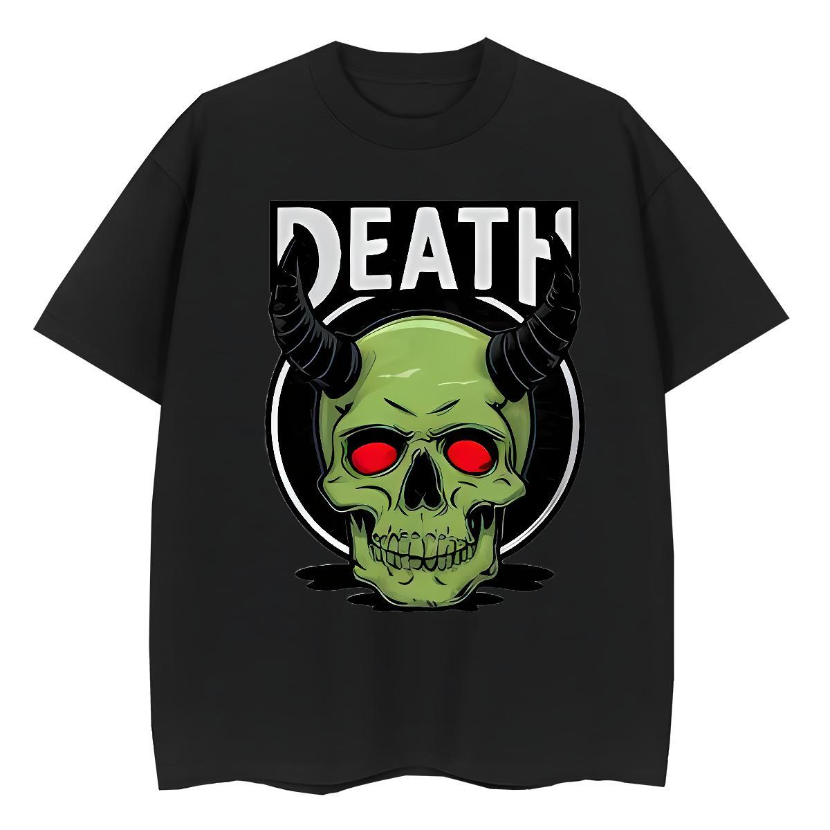 Fashion New T-Shirts 230g 100% Cotton Breathable Crew Neck Beach skull Woman Tshirt Female Plus Size Cartoon Top Shirts