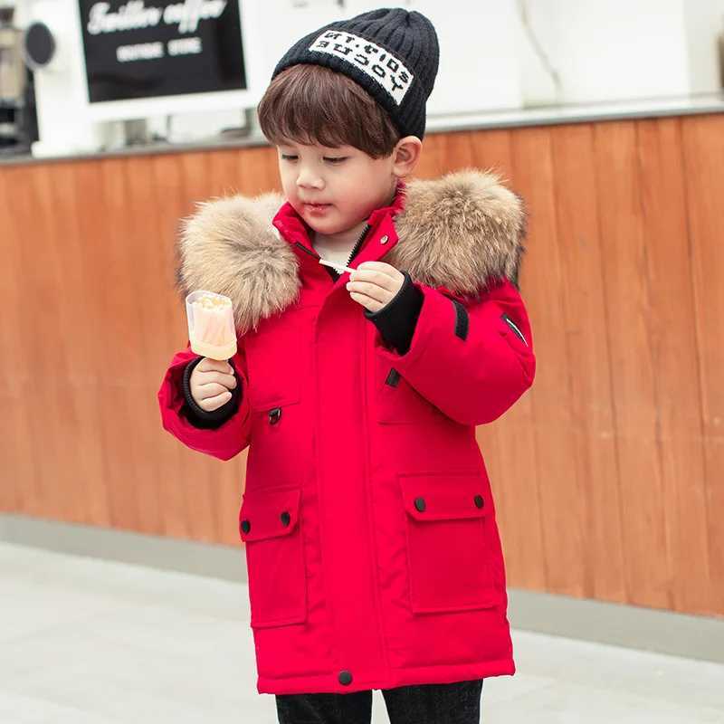 Down Coat Raise Boys Winter Parka -30 C Russian Thick Warm Baby Coat 2-12 Year Old Youth Bright Lined Chiffon Coat H241010