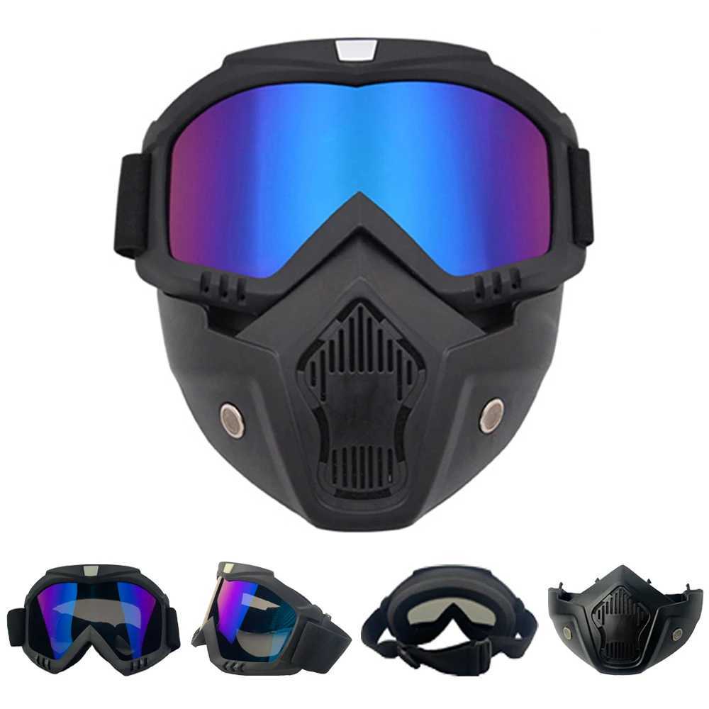 Ski mask ski goggles windproof motorcycle goggles detachable protective goggles safety goggles with oral filters CL241010