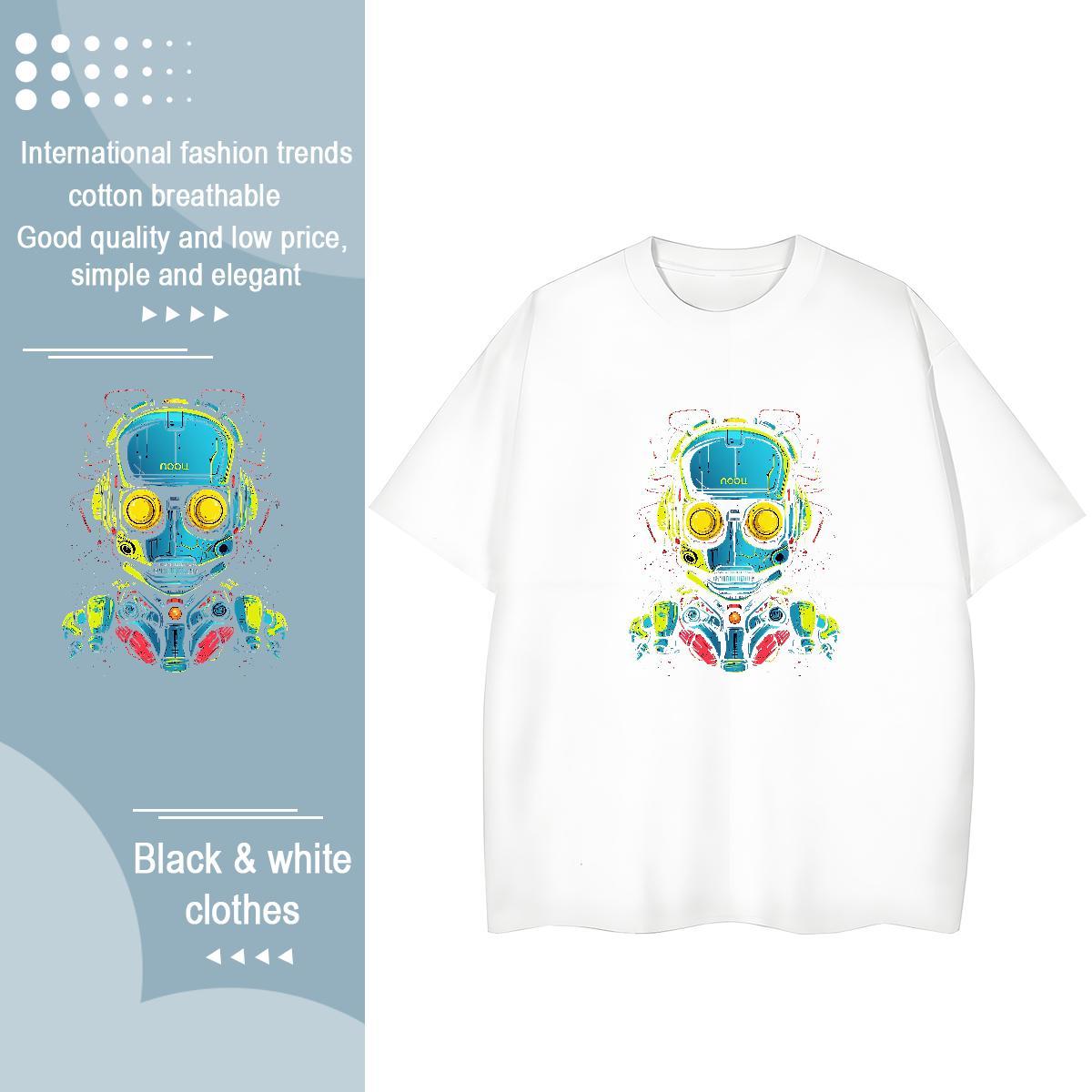 Popular T Shirts Men 230g 100% Cotton ET Street Casual DIY Round Neck Short Sleeve Tshirt for Man Woman Brand Clothes