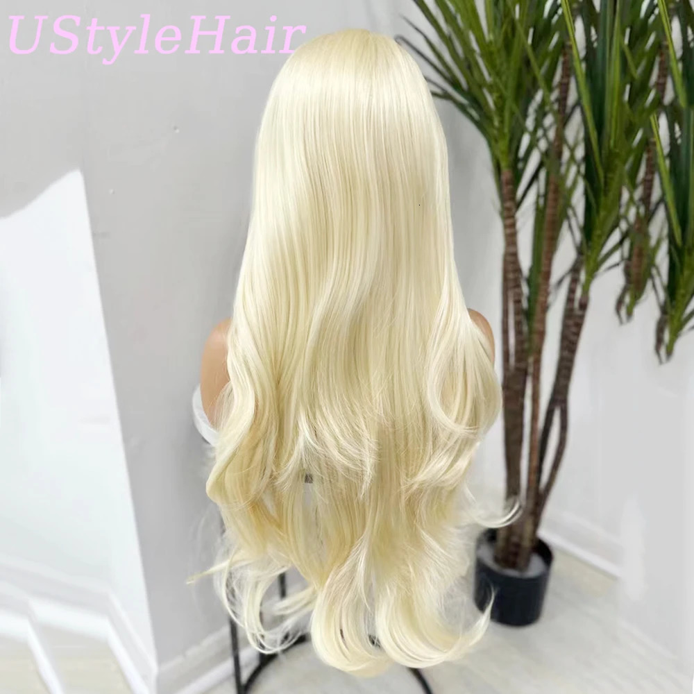 UStyleHear 613 Womens blonde lace front wig long wavy wig heat-resistant synthetic fiber hair daily use 241007