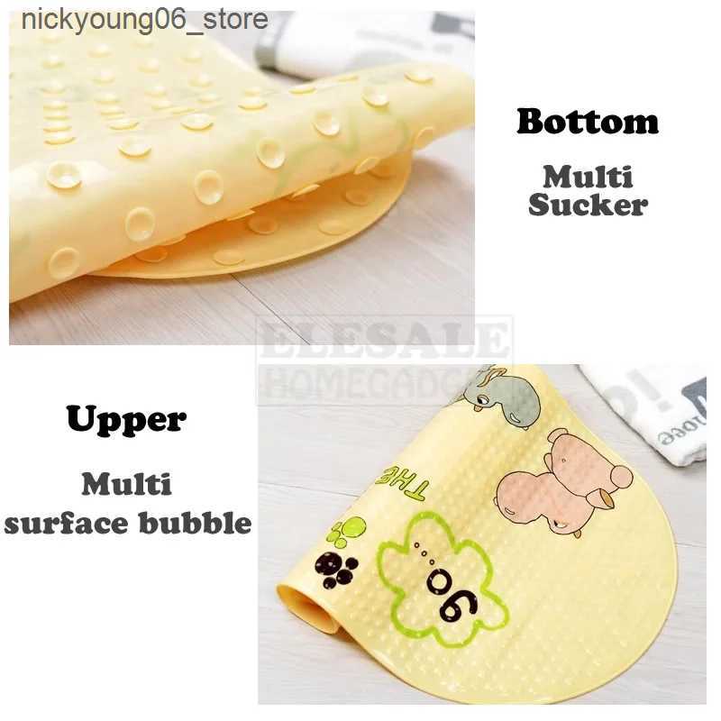 Non-Slip Bath Mats Cute Cartoon Anti-Slip PVC Bath Mats With Sucker 38cm*69cm Bathroom Multi-Color Carpet Bathtub Non-Slip Shower Soft Massage Pad L24