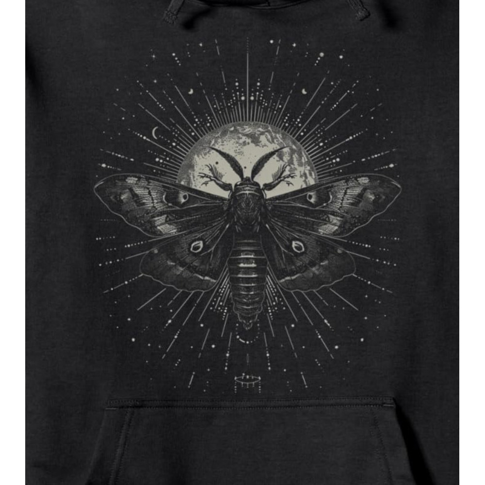 Hoodie for Mens Womens Celestial Moth Mystical Nature Insect Art Graphic Tees Pullover Hoodie Graphic Hoodies sweatshirt Pullover Long Sleeve