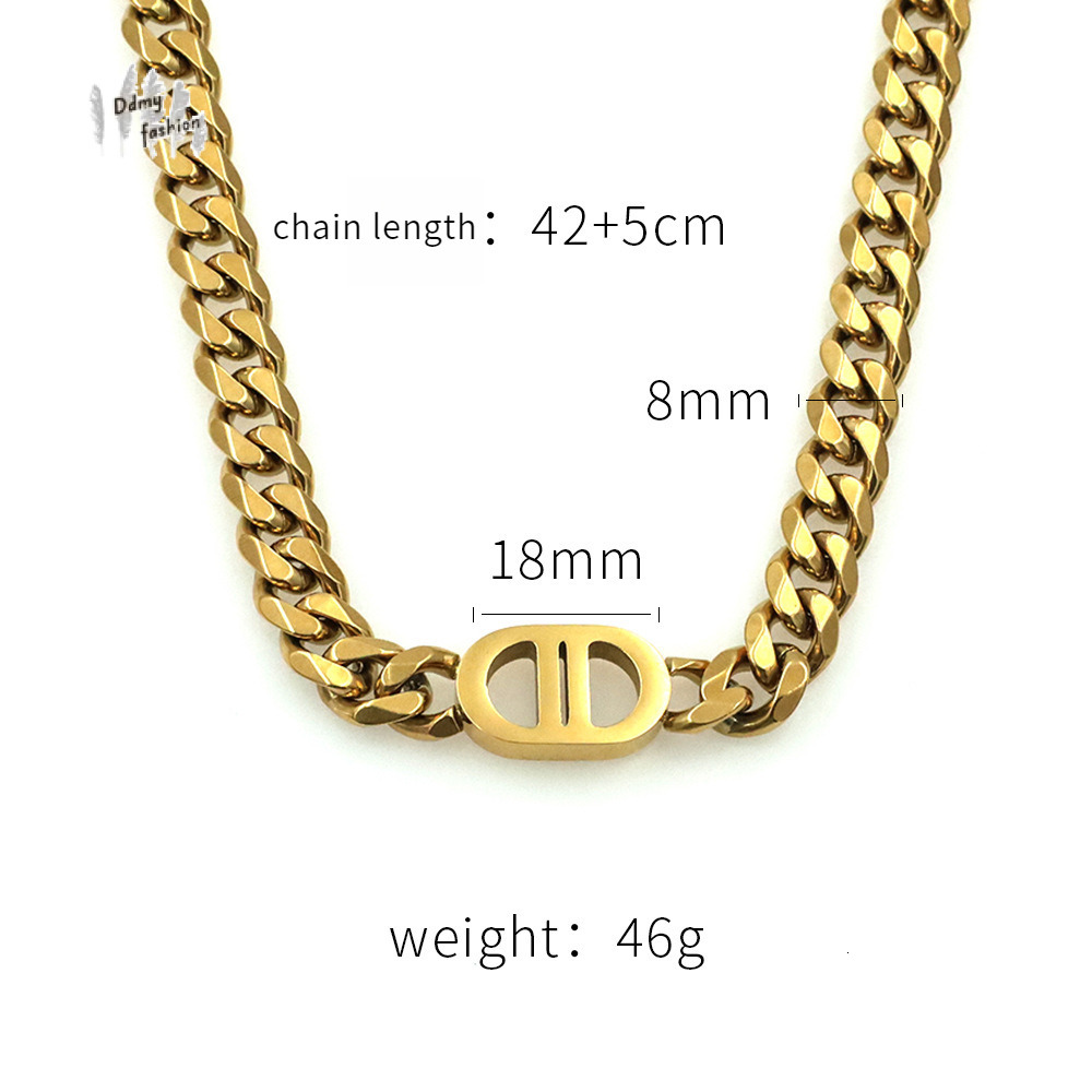 Cuban Chain - Personalized Titanium Steel Necklace, Gold, 2024 dh911125171