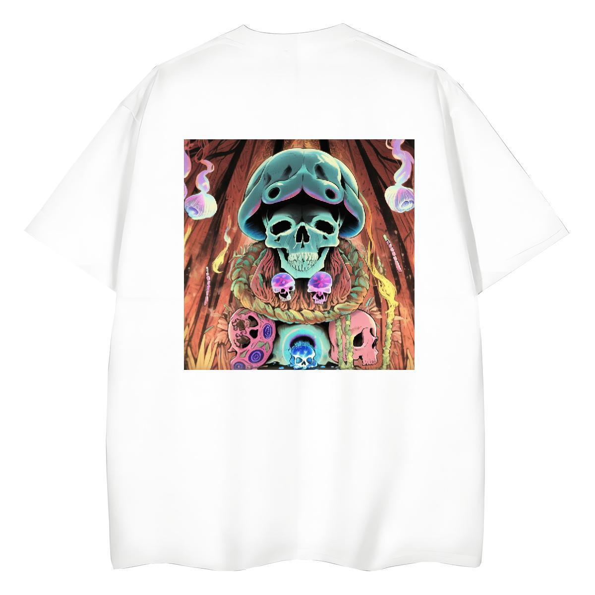 Fashion Casual Women T Shirts 230g 100% Cotton Crew Neck Breathable Home Outdoor skull Couples T Shirts Unisex DIY Logo Tee Shirt