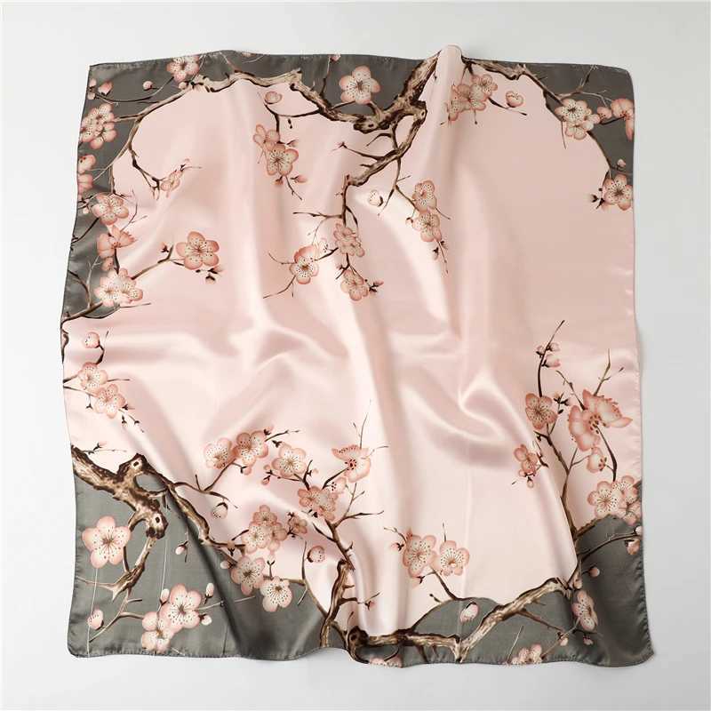 Bandanas Durag 90cm silk satin headscarf square scarf womens luxurious printed elegant hair handbag Foulard Shl Wrs neck tie headscarf J241010