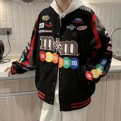 Men's and women's spring clothing, high street heavy industry embroidery splicing, baseball jacket, men's and women's hip-hop loos