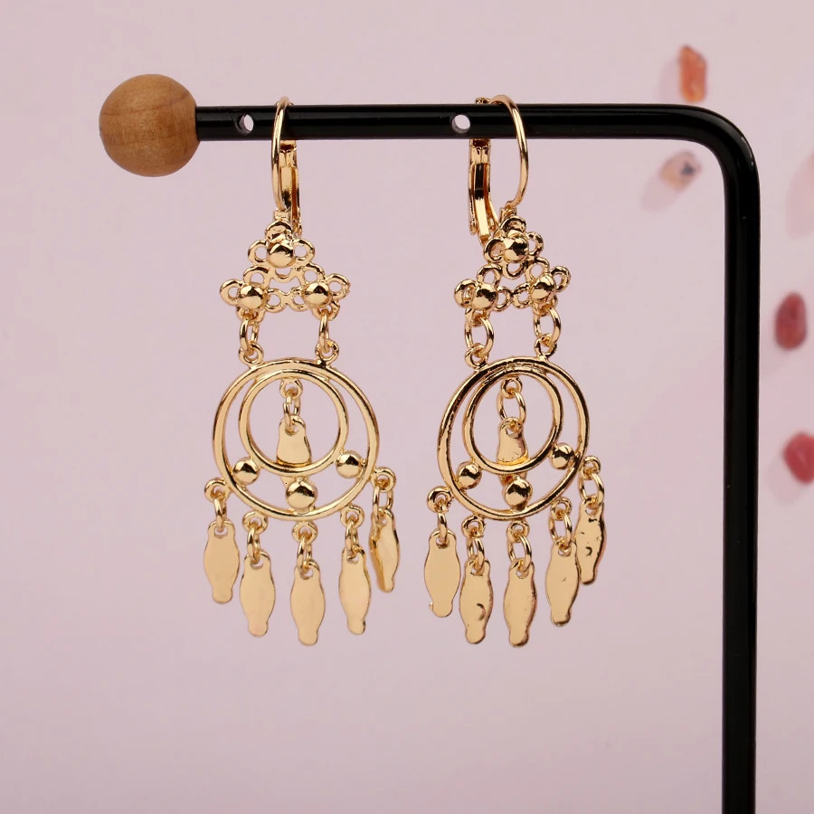Zinc Alloy Plated Gold Tassels Necklace Set for Women Arabic Middle East Wedding Jewelry Set Afghanistan Jewelry Gift 241007