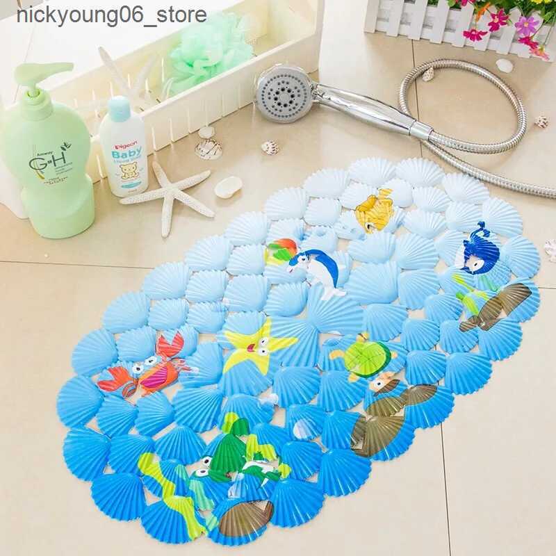 Non-Slip Bath Mats 38x68cm Cute Cartoon PVC Bath Mat Anti-Slip Shower Bathtub Mats With Sucker Soft Massage Pad Kids Elder Bathroom Carpet Rug L240910