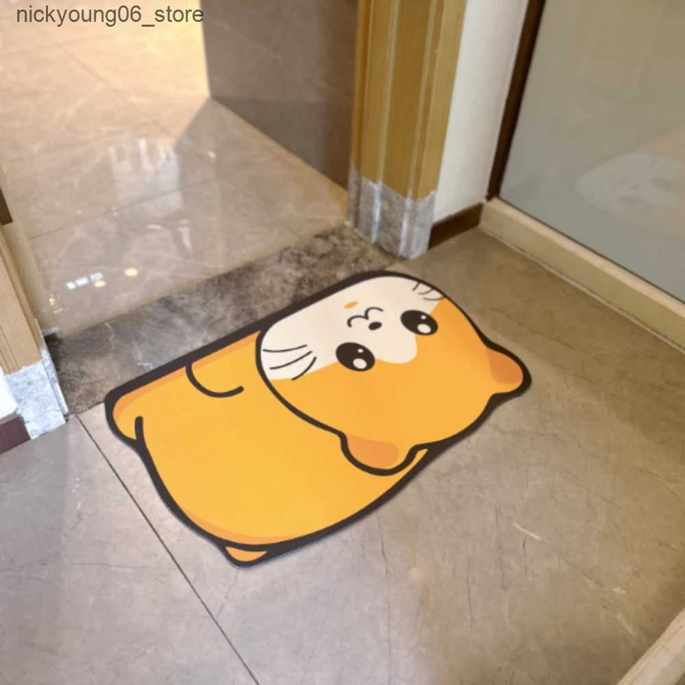 Non-Slip Bath Mats Diatom Super Absorbent Bathroom Mat Cute Cartoon Non-Slip Mud Pad Quick-Drying Bath Mat Washable Floor Mats L240910