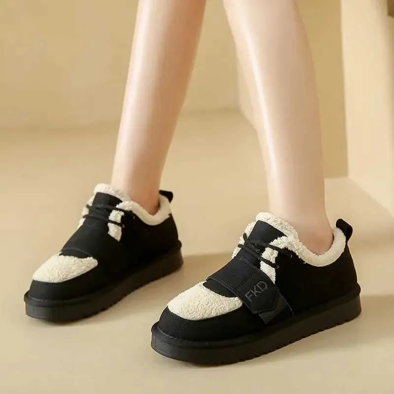 Womens Snow Solid Boots For Women 2023 New Winter Warm Short Boot With And Thick Plush Shoes Xw6.5 Booties