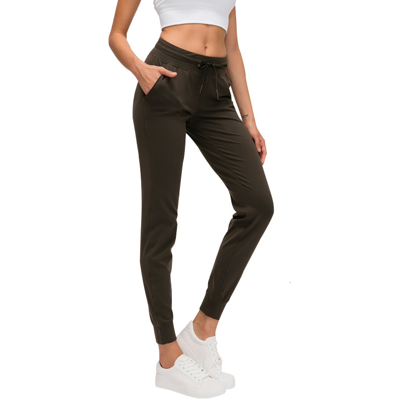New brushed yoga women's running fitness pants, slim fit and slimming, leg binding sports pants D19069