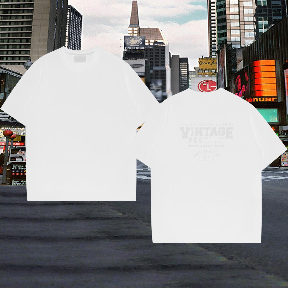 Comfortable Man T Shirts 230g Pure Cotton letter Anime Printing Street DIY Breathable Short Sleeve Tshirts Fashion New Clothings