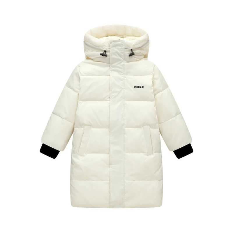Down Coat Childrens long coat white duck hooded jacket winter boys and girls warm clothes fashionable long coat winter clothing H241010