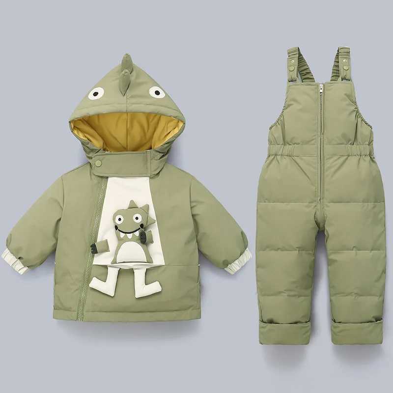 Down Coat Children Clothing Set Baby Winter Warm Cartoon Down Jackets Boy Thick Jumpsuit Infant overcoat toddler Girl Clothes Snowsuit H241010