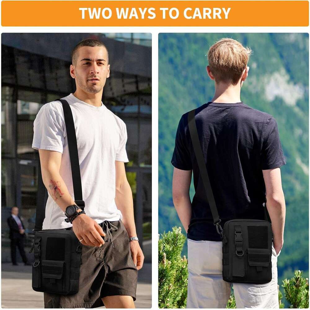Messenger Canvas Classic Vintage Black Shoulder bag Small Tactical Bag Brown Crossbody Casual Pack