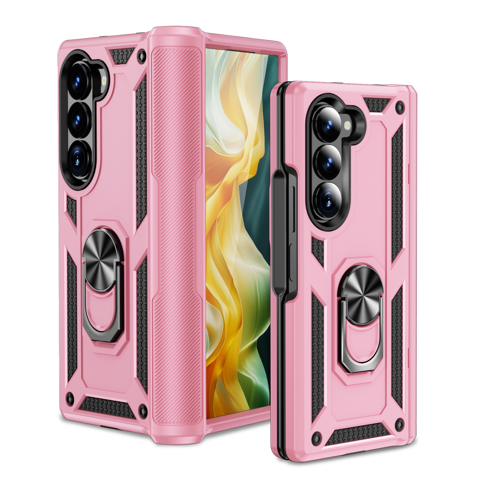 Military Shockproof Heavy Duty Cases Hybrid Armor Ring Stand Magnetic Car Mount Shockproof Rugged Cover For Samsung Galaxy Z Fold Flip 7 6 5 5G Fold7 