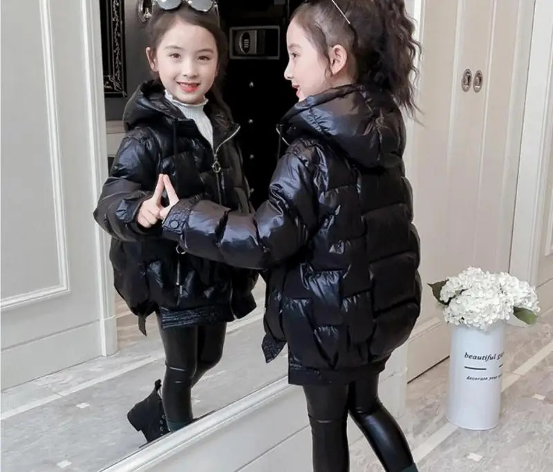 Autumn Winter Hooded Children Down Jackets Girls Warm Kids Down Coats For Girls 2-15 Years Child Outerwear Clothes Jacket 241008