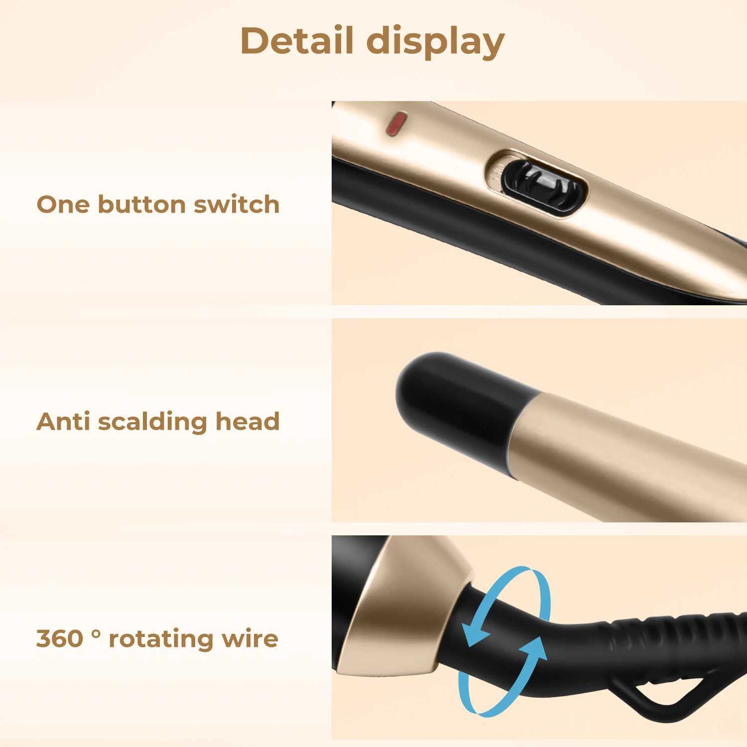 Professional Taper Curling Iron Hair Curlers Ceramic Taper Curler Cone Wand Rollers Curly Hair Care Styling ToolsXJ241010