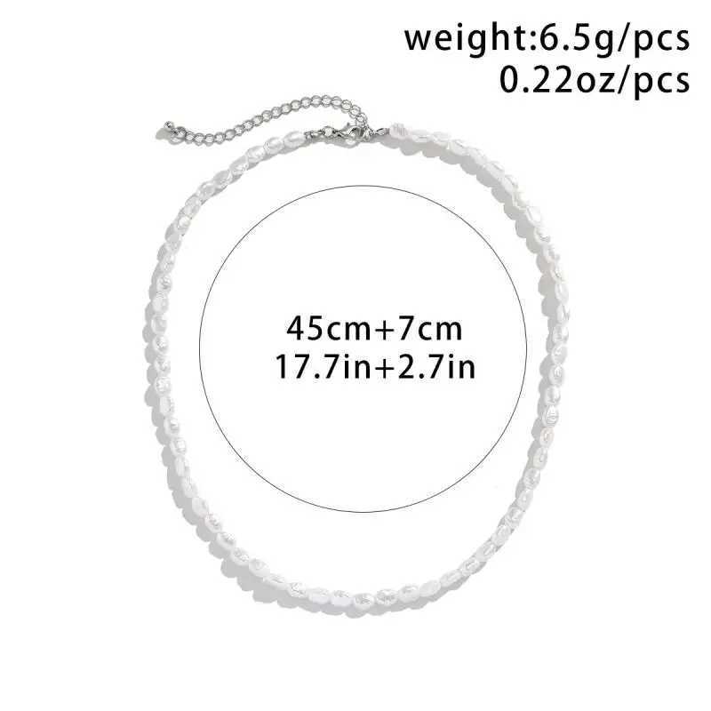 Simple Imitation Pearl Necklace for Women Man Teens Fashion Punk Hip Hop Choker Trendy Hip-Hop Punk JewelryX241009