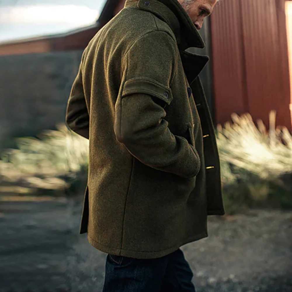 Trendy autumn and winter mens woolen jackets fashionable double-breasted jackets mens clothing LX241010