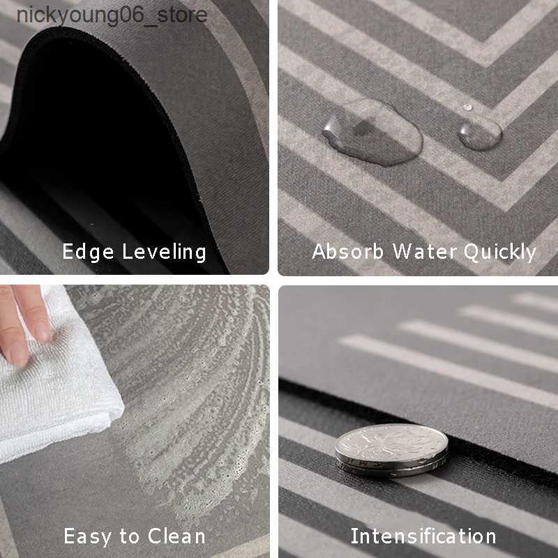 Non-Slip Bath Mats Color Non-Slip Bathroom Mat Diatomite Floor Mats Super Absorbent House Entrance Mat Kitchen Bath Diatomite Mat with Rubber Rug L240