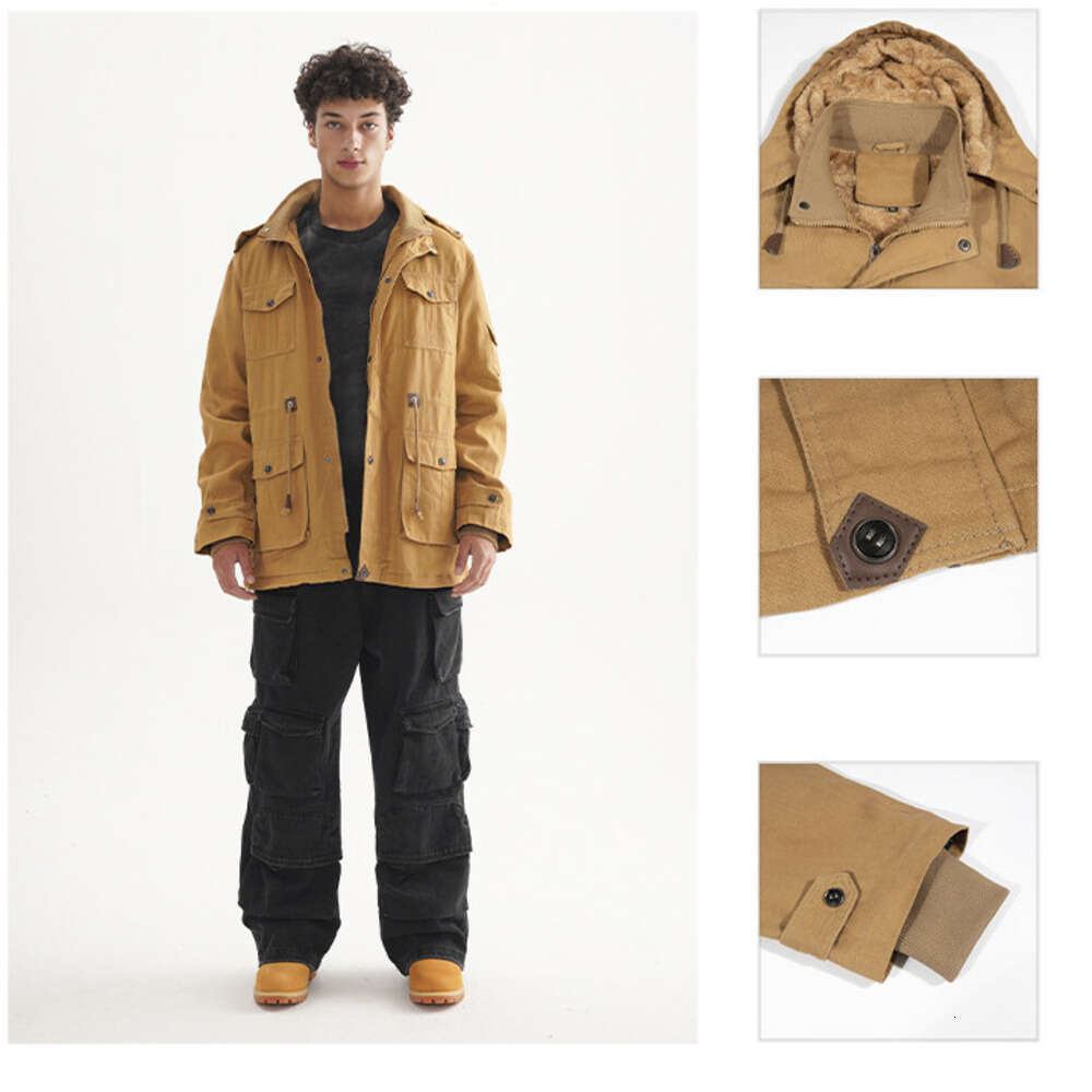 Men's Wear | 2024 Autumn/Winter New Cross Border Men's Plush Coat High Quality Trendy Brand Hooded Casual Jacket For Men