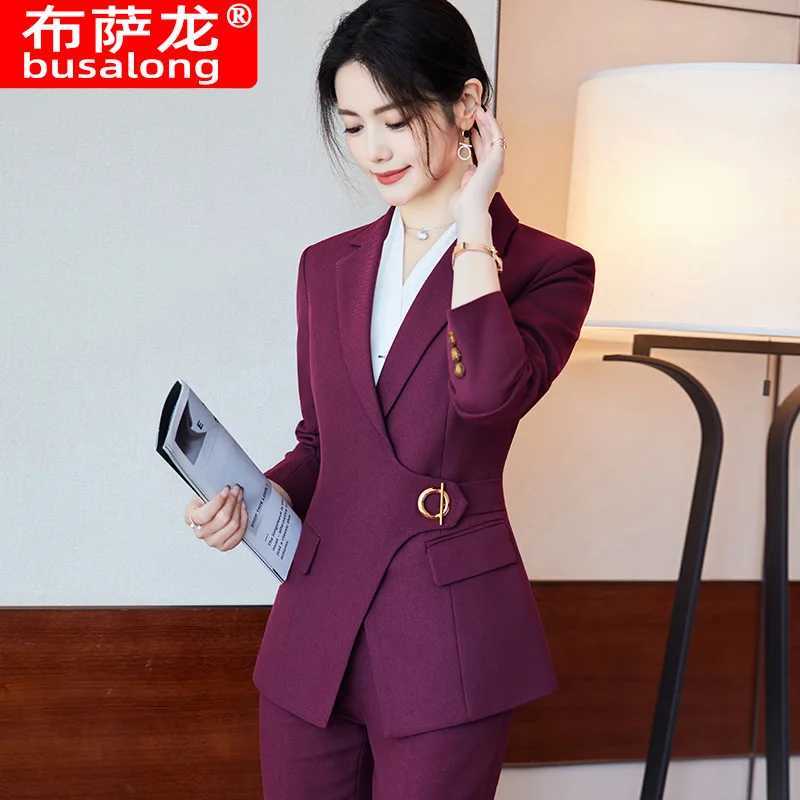 Womens business suit temperature goddess style custom suit formal suit hotel receptionist uniform beauty salon work uniform W241009