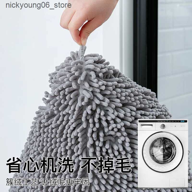 Non-Slip Bath Mats Solid Color Soft Plush Chenille Non Slip Bathroom Bath Mat Water Absorption Floor Door Mat Toilet Rug Home Decoration Carpet L24091