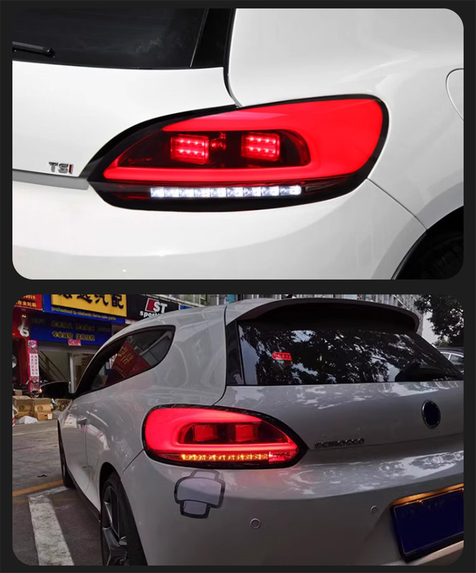 LED Taillight for VW Scirocco 20 09-20 16 LED Tail Lamp Rear Reverse Lamp Fog Brake Dynamic Smoke Turn Light