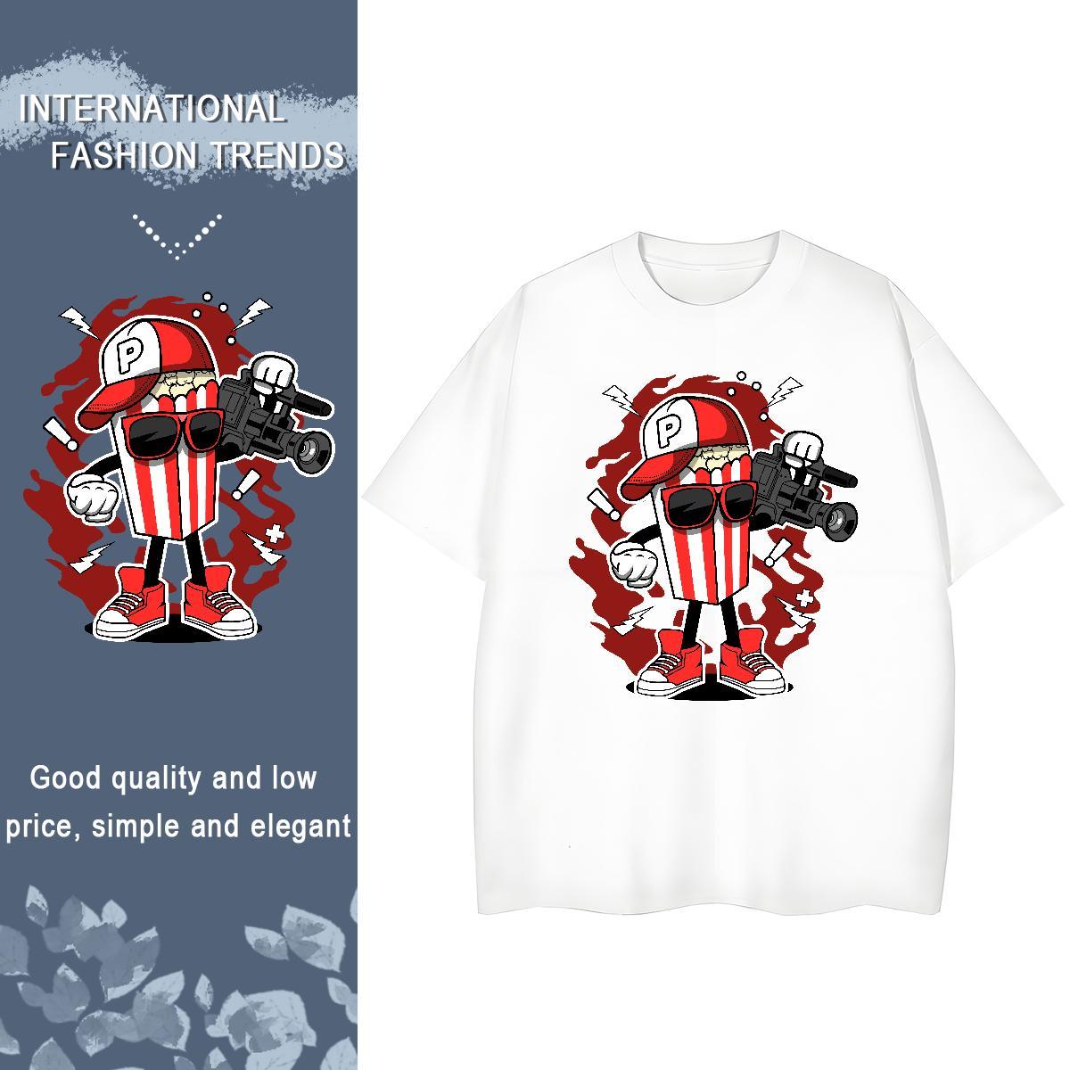 Popular Men T Shirts 230g Cotton camera High Street Hip Hop Custom Print Oversized Breathable Soft Mens Tshirts Designer Fashion Tees