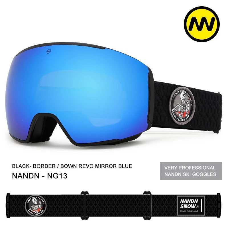 Nandn Ski Glasses Double Layer Anti Fogging Mens and Womens Large Spherica Glasses Single Board Goggles Card Myopia CL241010