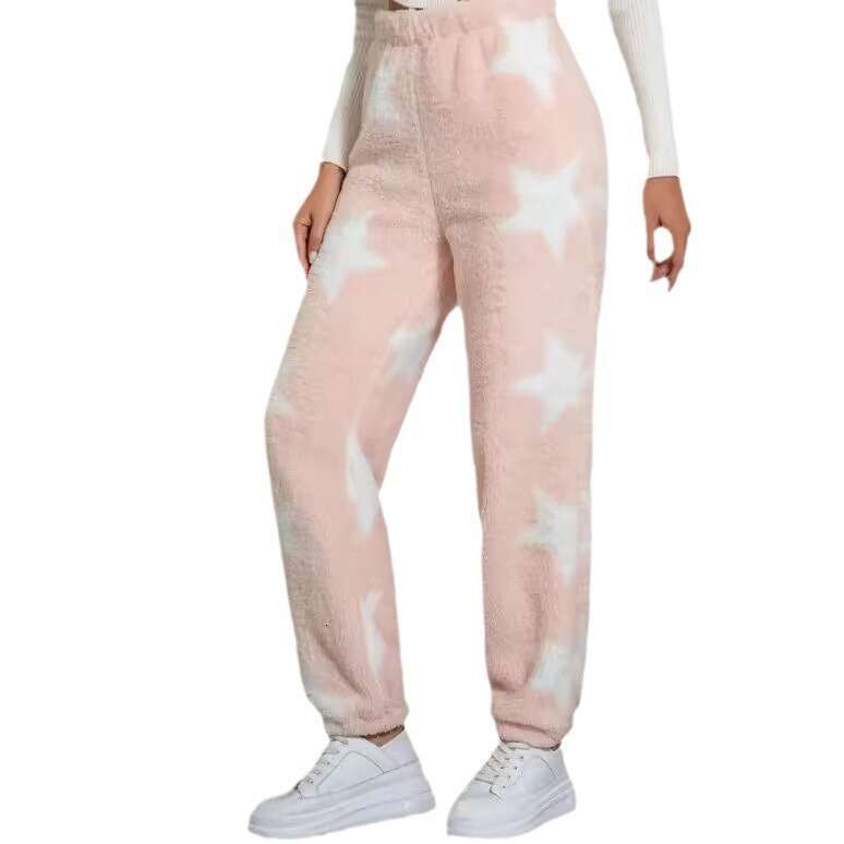 2024 Fairy Warm Winter Lazy Coral Velvet Sleeping Pants Womens Thick Flannel Loose Discount in Limited Time Leisure and Leisure Solid Color Loose