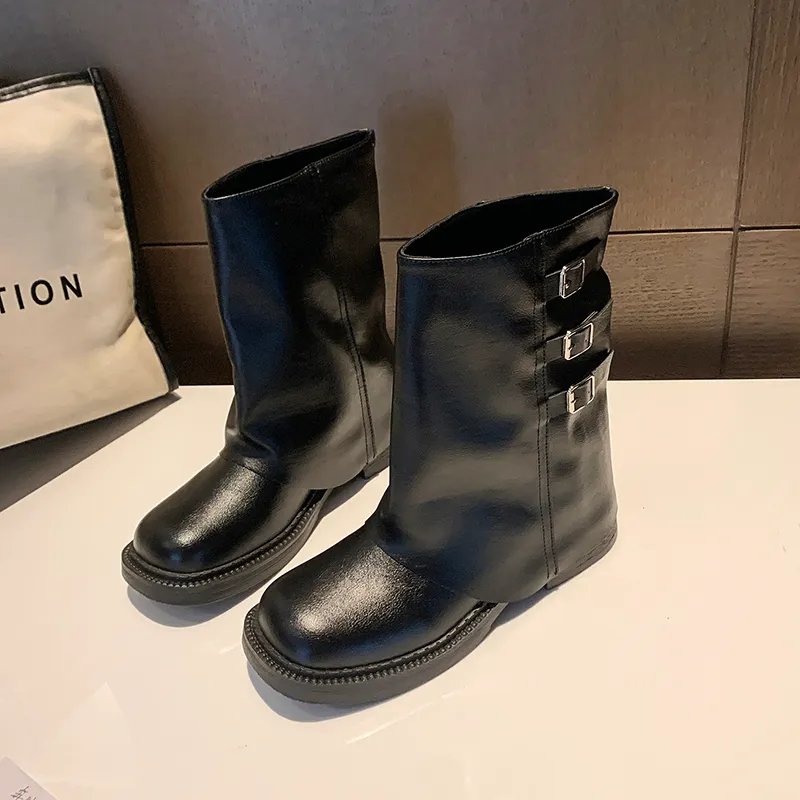 New Womens Retro Style Knee High Women Fashion Ladies Slip On Long Boots Autumn Winter Women's Footwear Knight Booties