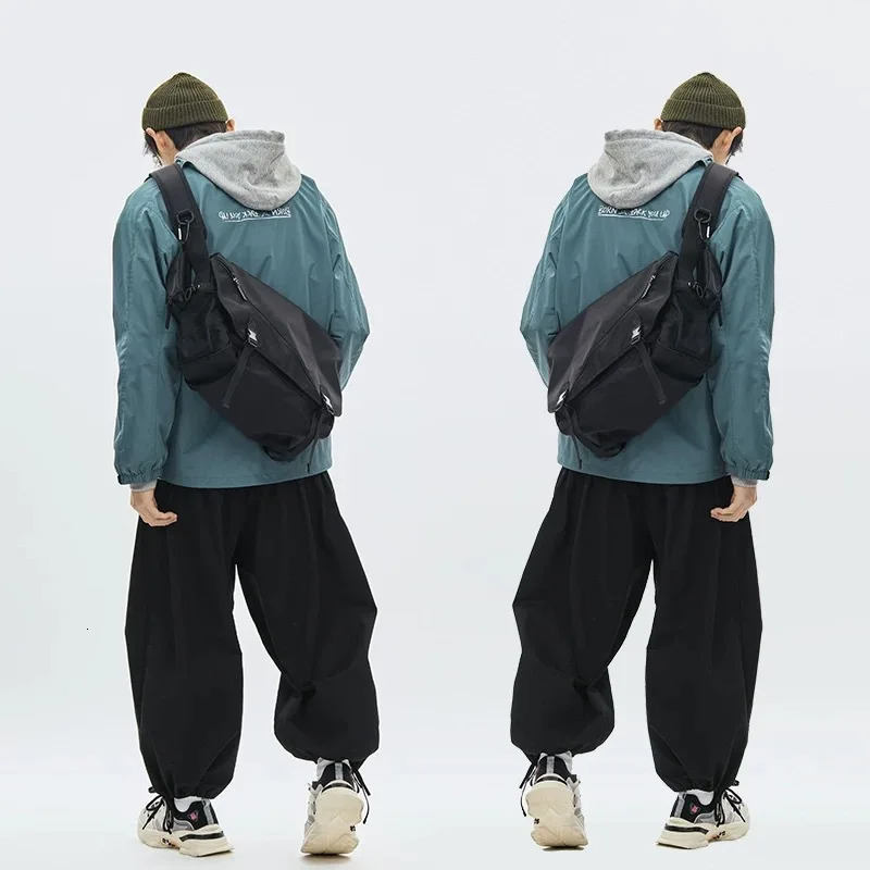 Fashionable mens chest bag waist bag high-capacity multifunctional street trend casual shoulder bag 241008