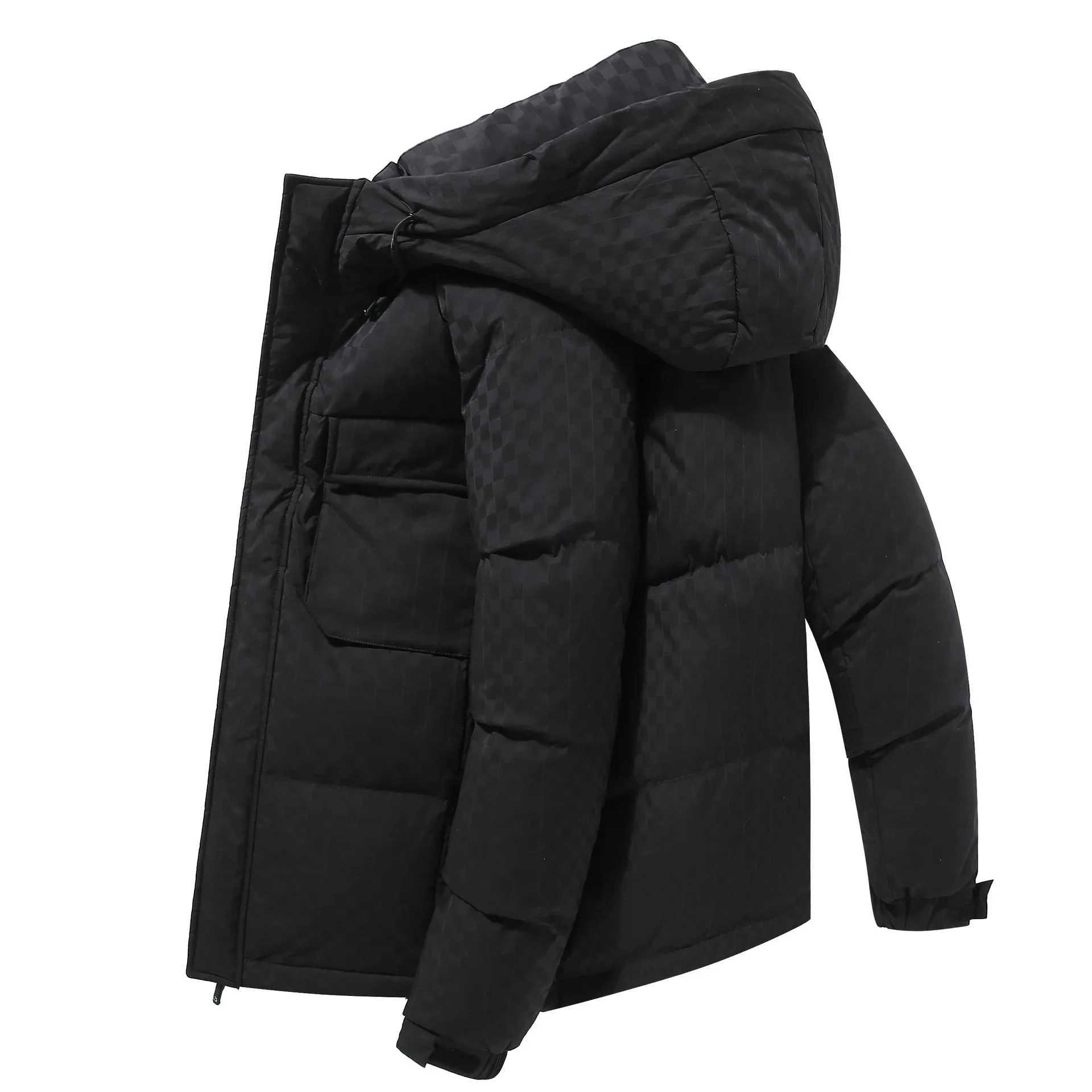 Men's Down Parkas New Winter Down Coat Fashionable Thickened Warm Youth Down Jacket Trendy Brand Fashionable Warm Anti-cold Hooded Y241009P702