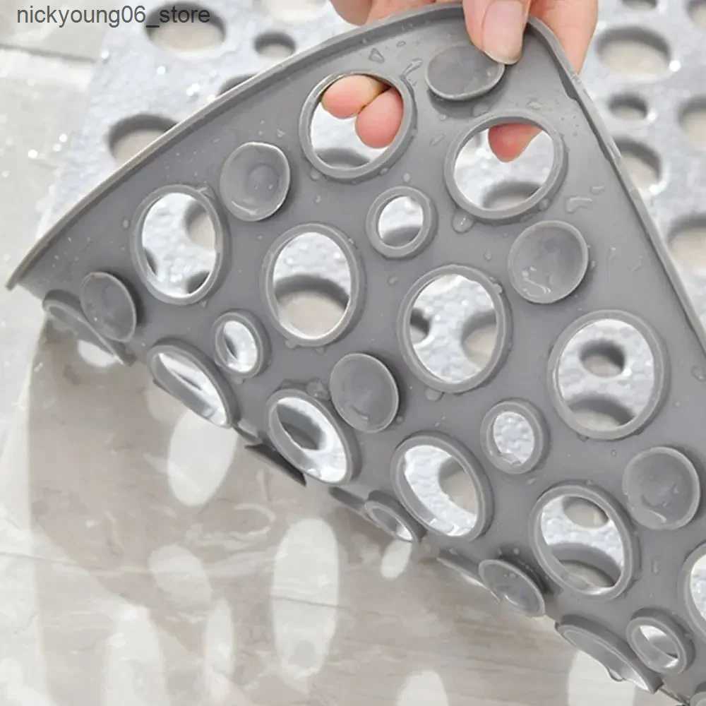 Non-Slip Bath Mats 1PC Extra Porous Large Bath Mat Non Slip Bathtub Strong Suction Anti-Mold TPE Shower Mat Kitchen Bathroom Products 70x38/75x43cm L2