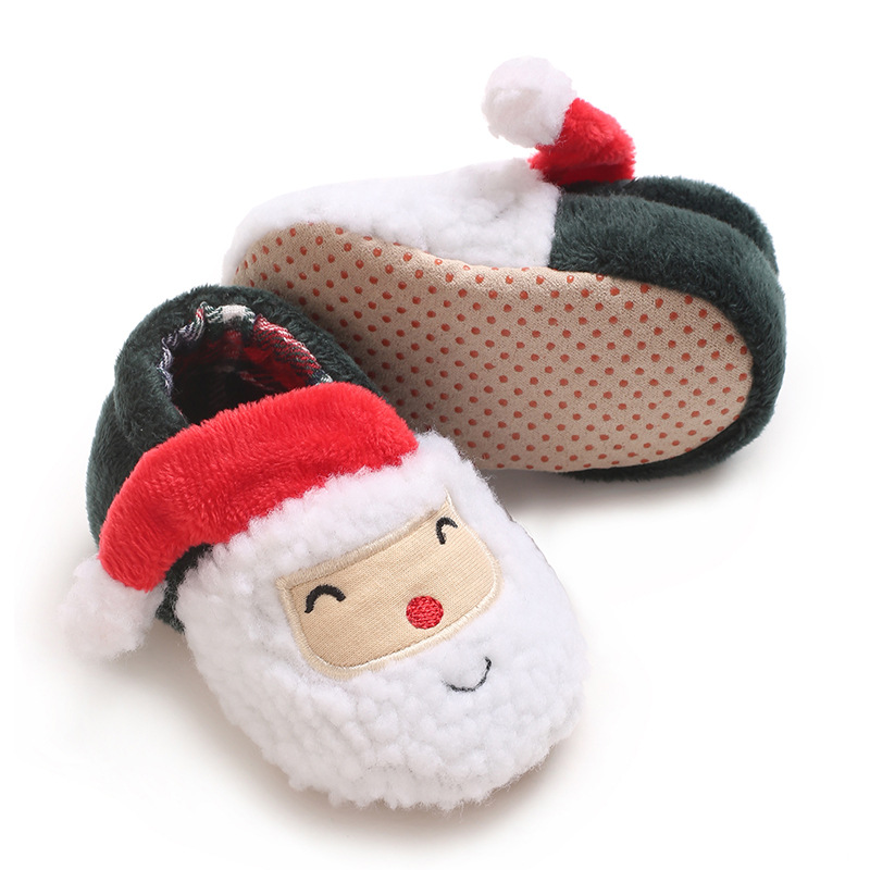 Infant Winter Christmas Snow Boots Cute Cartoon Santa Claus children's Shoes Happysteps For Baby Boys And Girls Christmas Shoes Suitable For 0-18