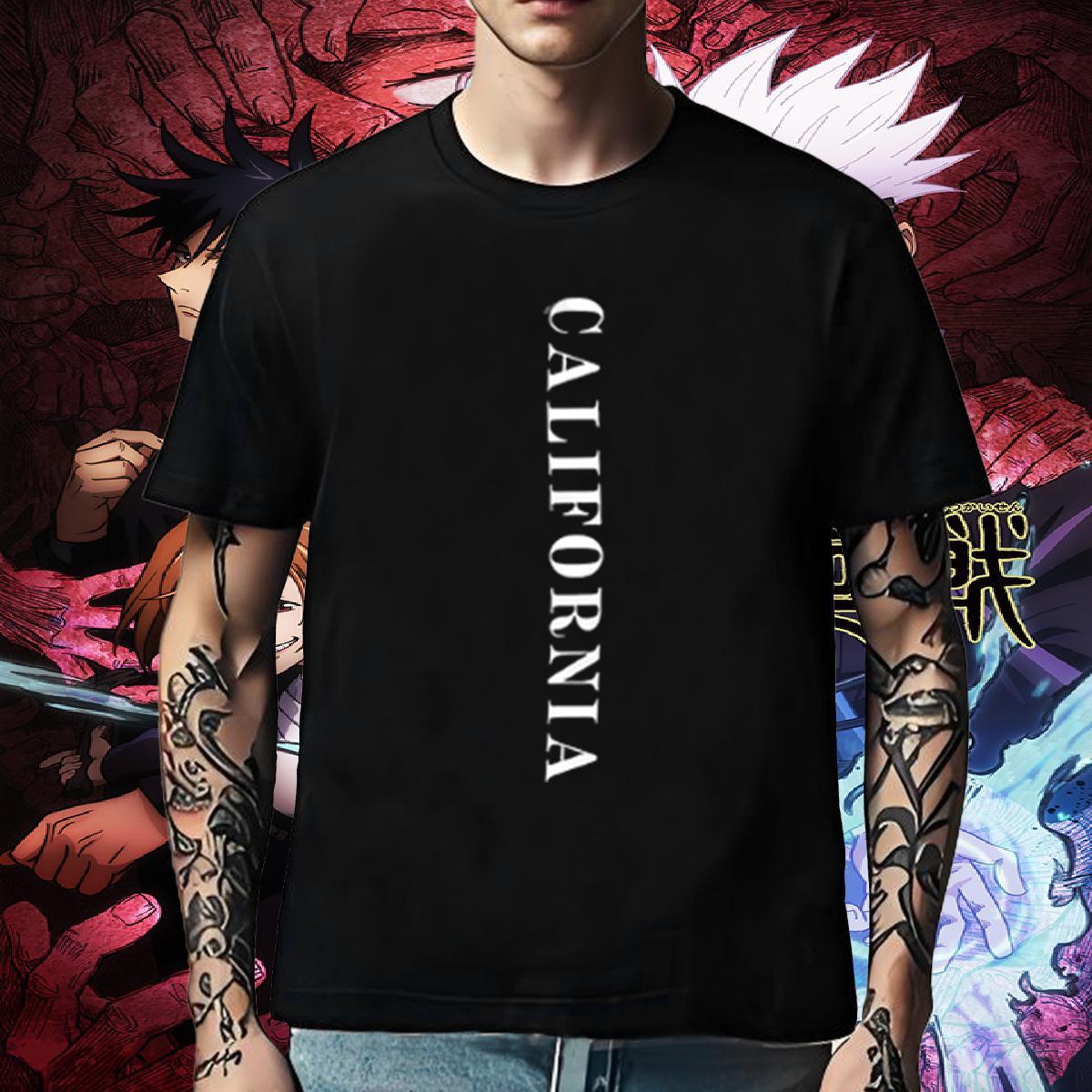 Loose T Shirts Men 230g Pure Cotton letter Outdoor Custom Anime Breathable Crew Neck Tshirts Casual New Clothes