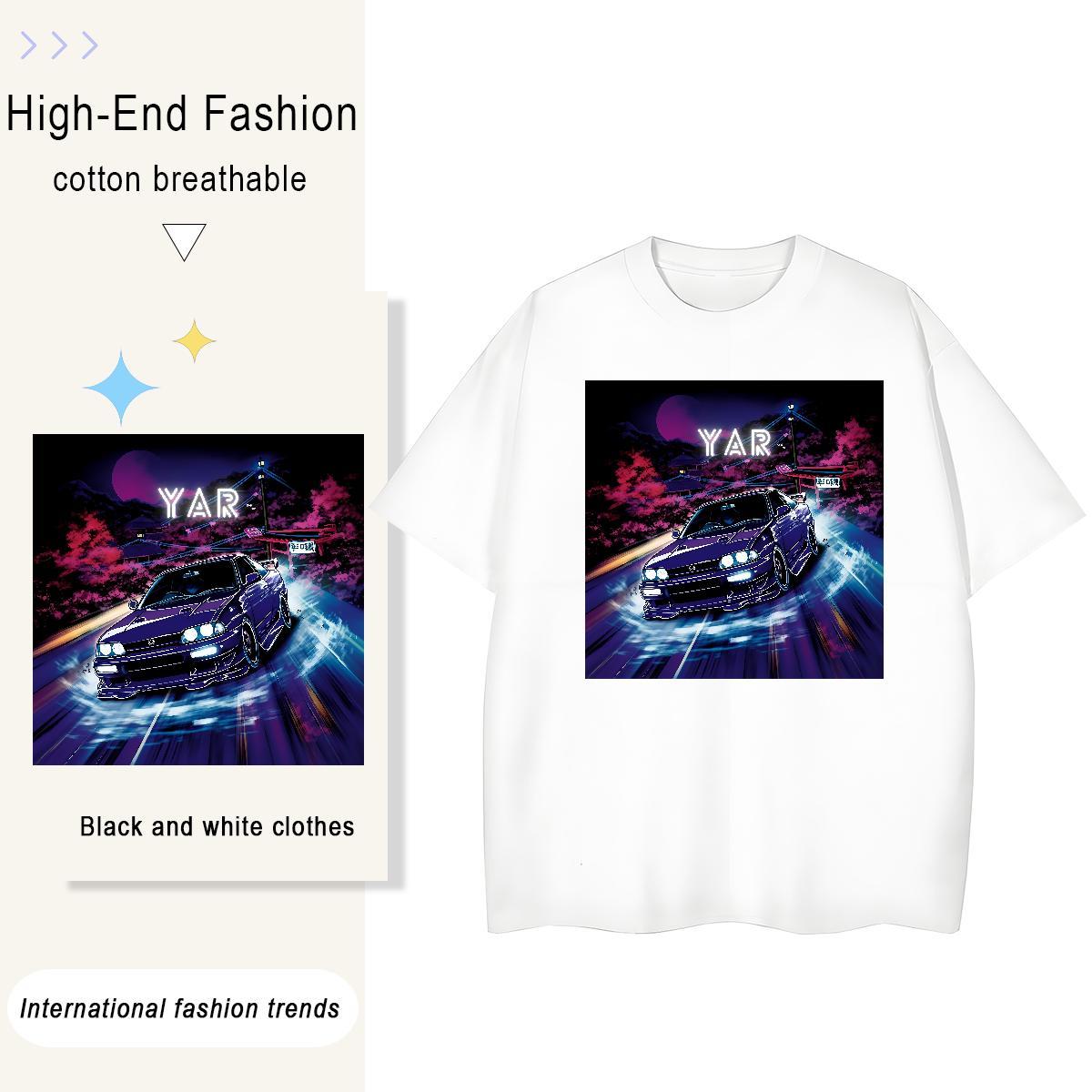 New T-Shirts 230g Pure Cotton Breathable Soft Casual Beach car Lady T shirt Comfortable Customized Print Tops Tees