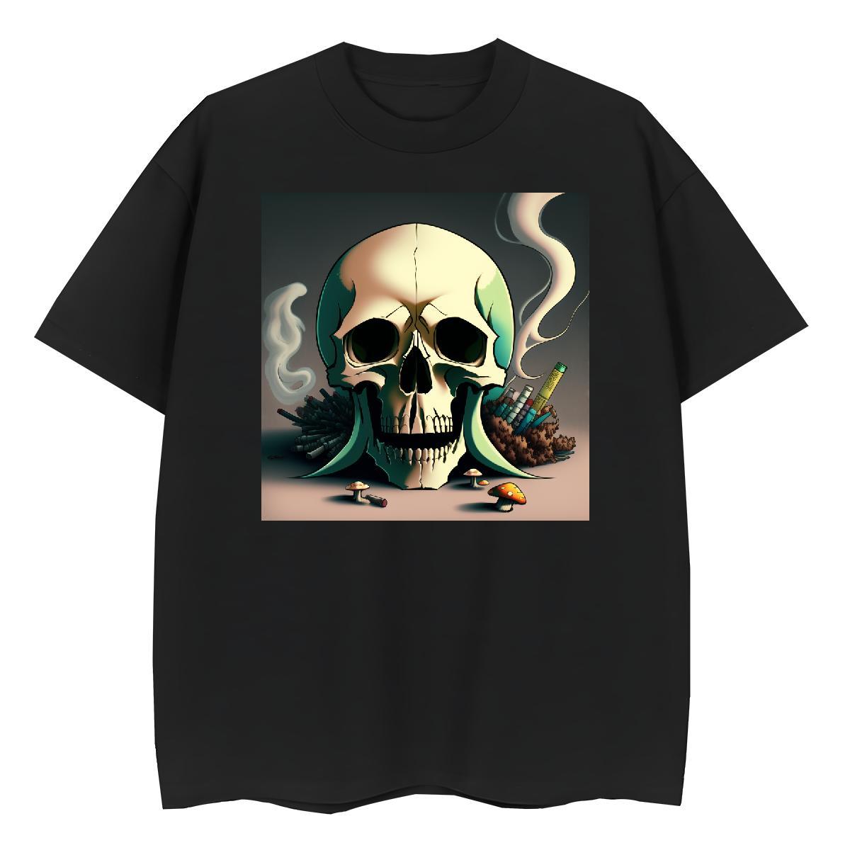 2024 DIY Womens T Shirts 230g Cotton O Neck Short Sleeves Sport skull Womens Tshirts Wholesale White Plus Size Polos